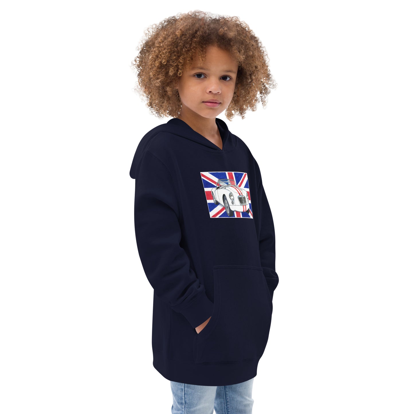 British 1962 MGA Union Jack Kids fleece hoodie