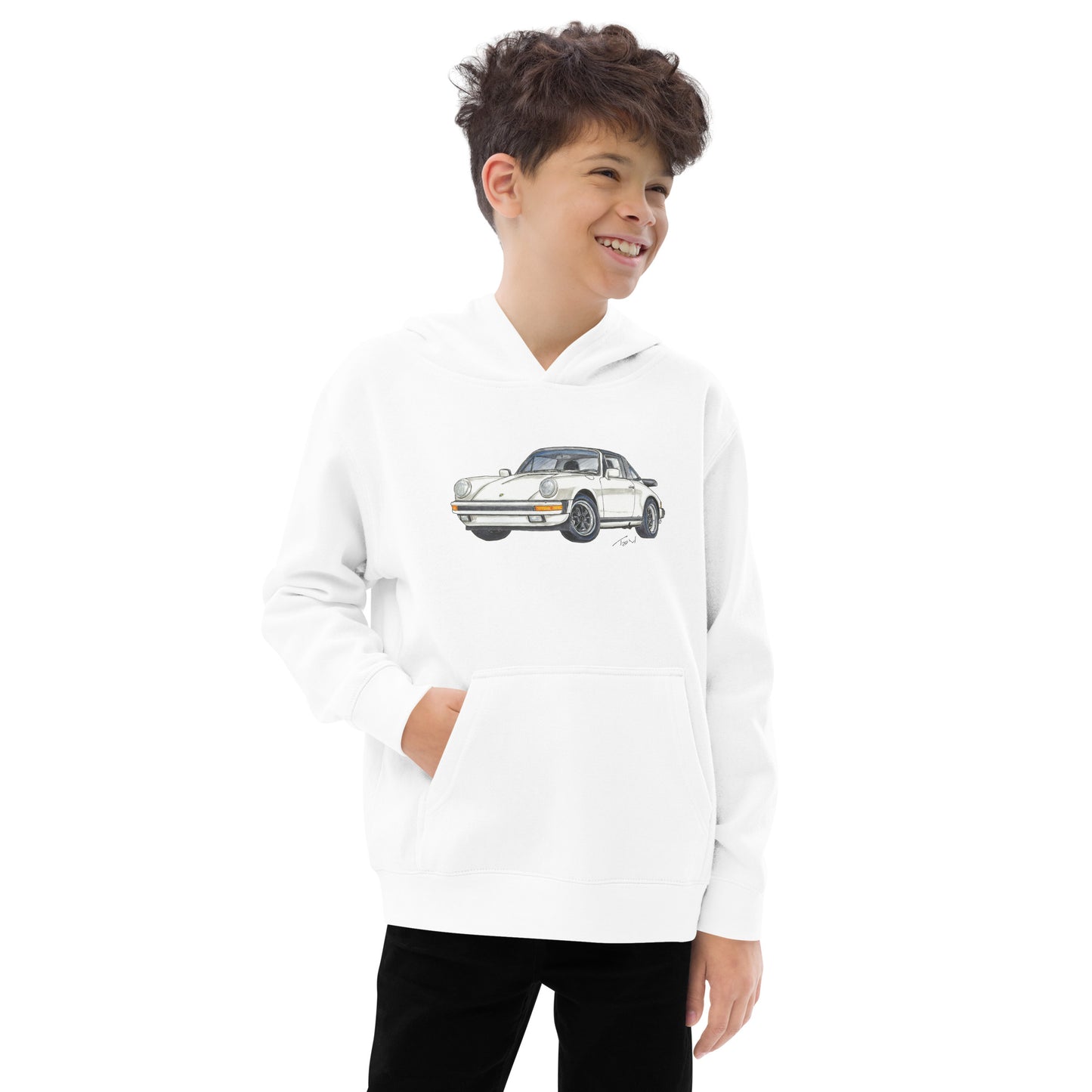 1986 911 Targa White Kids fleece hoodie