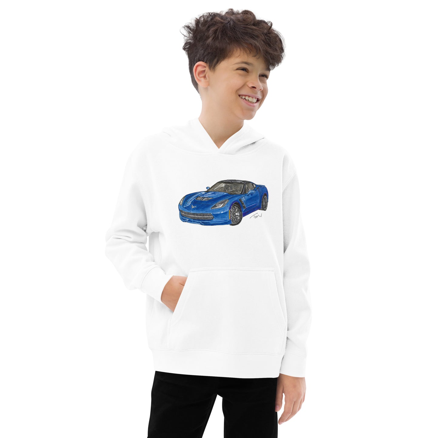 2015 C Stingray Blue Kids fleece hoodie