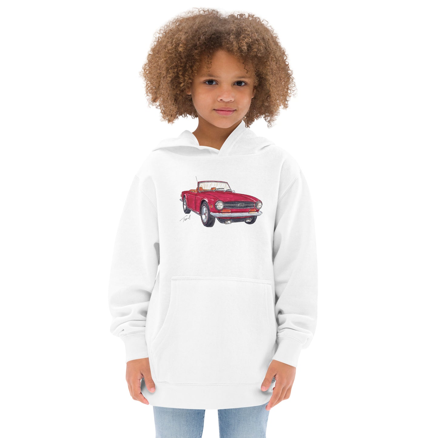 British TR6 Burgundy  Kids fleece hoodie