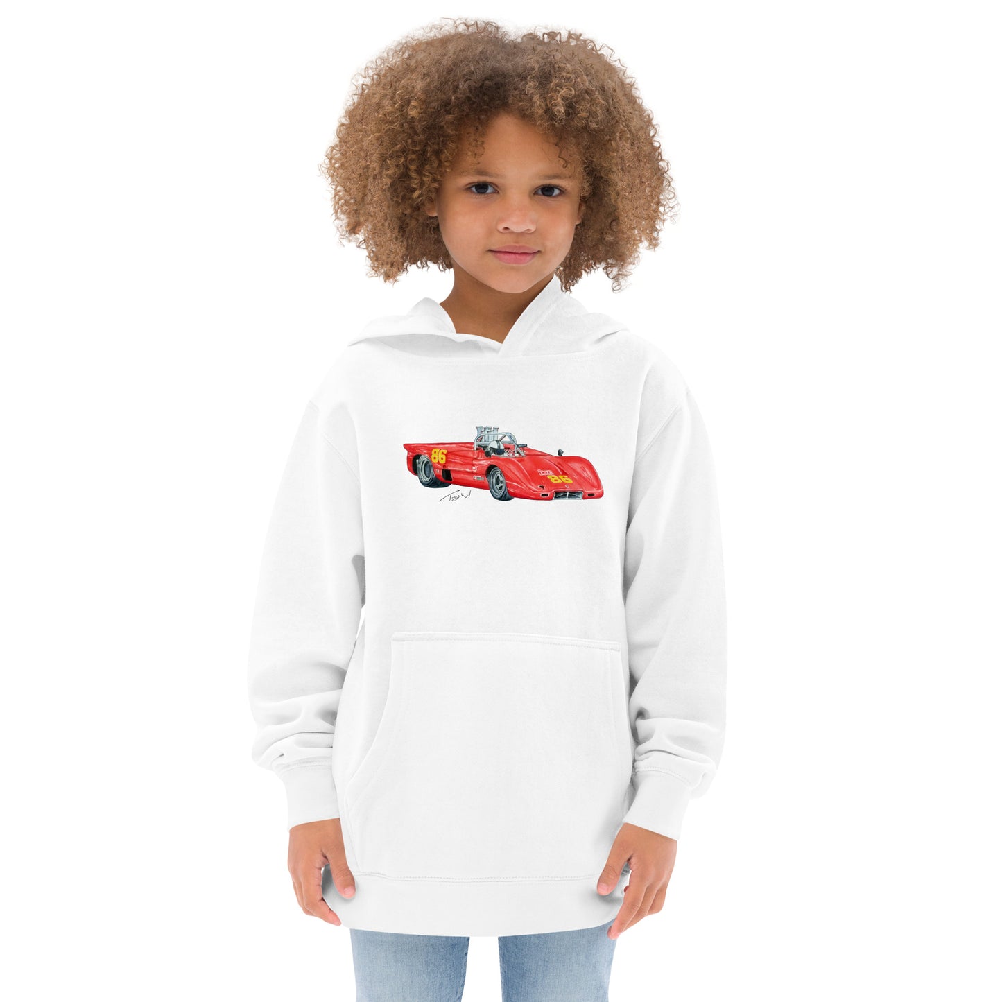 British 1970 McL CAN AM Racecar Kids fleece hoodie