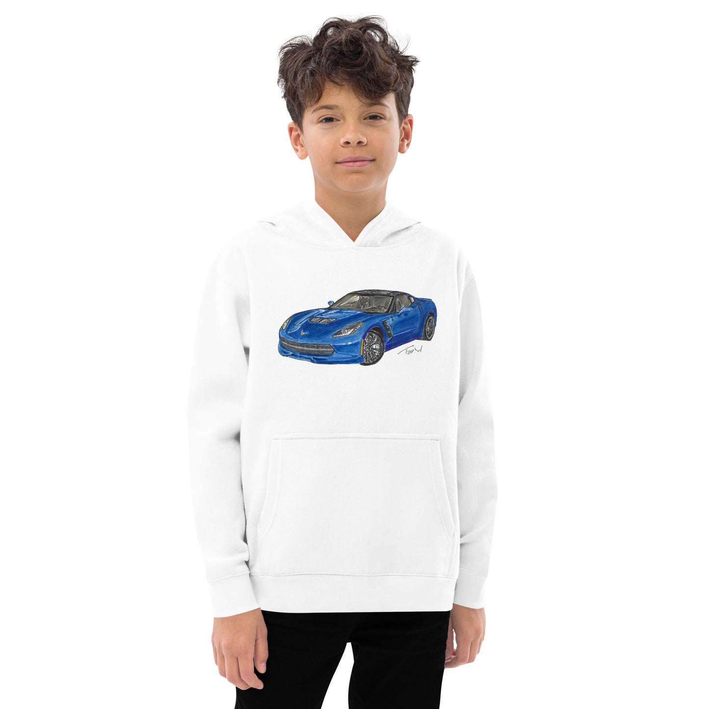 2015 C Stingray Blue Kids fleece hoodie