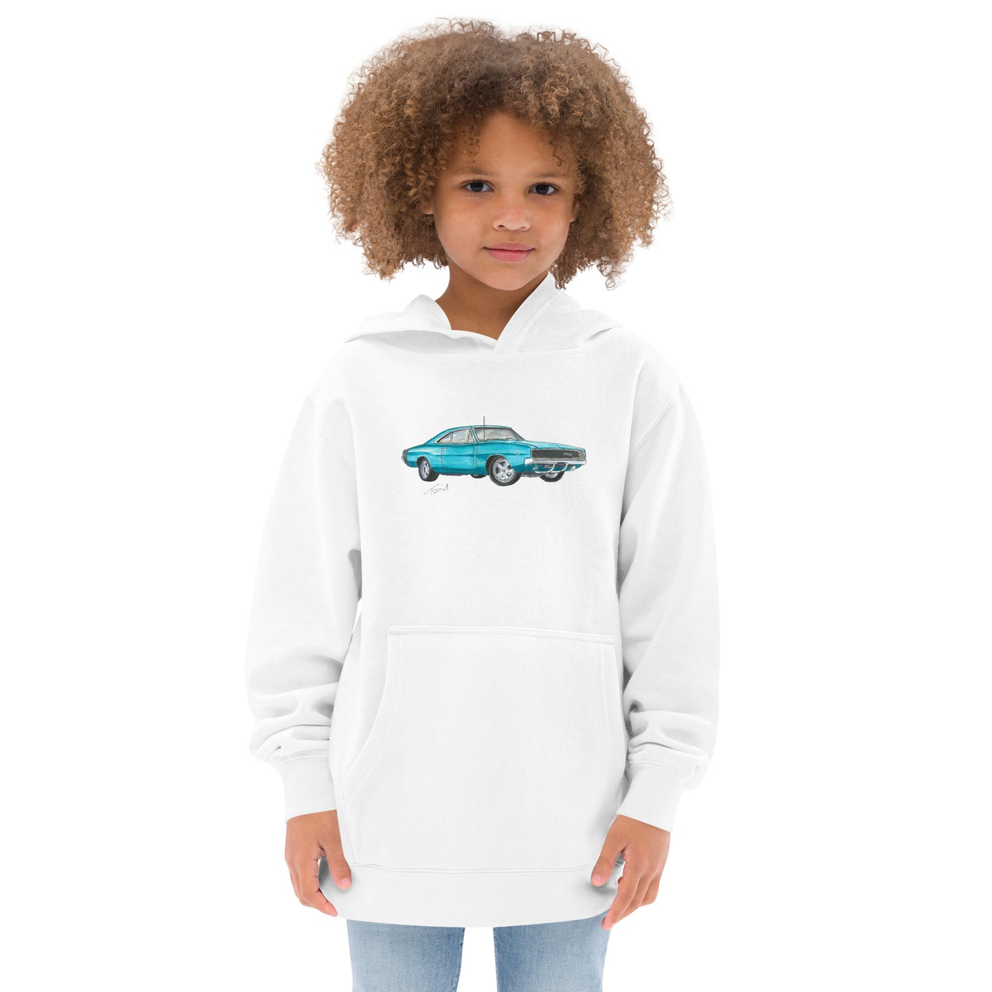 1968 Charger Blue Kids fleece hoodie