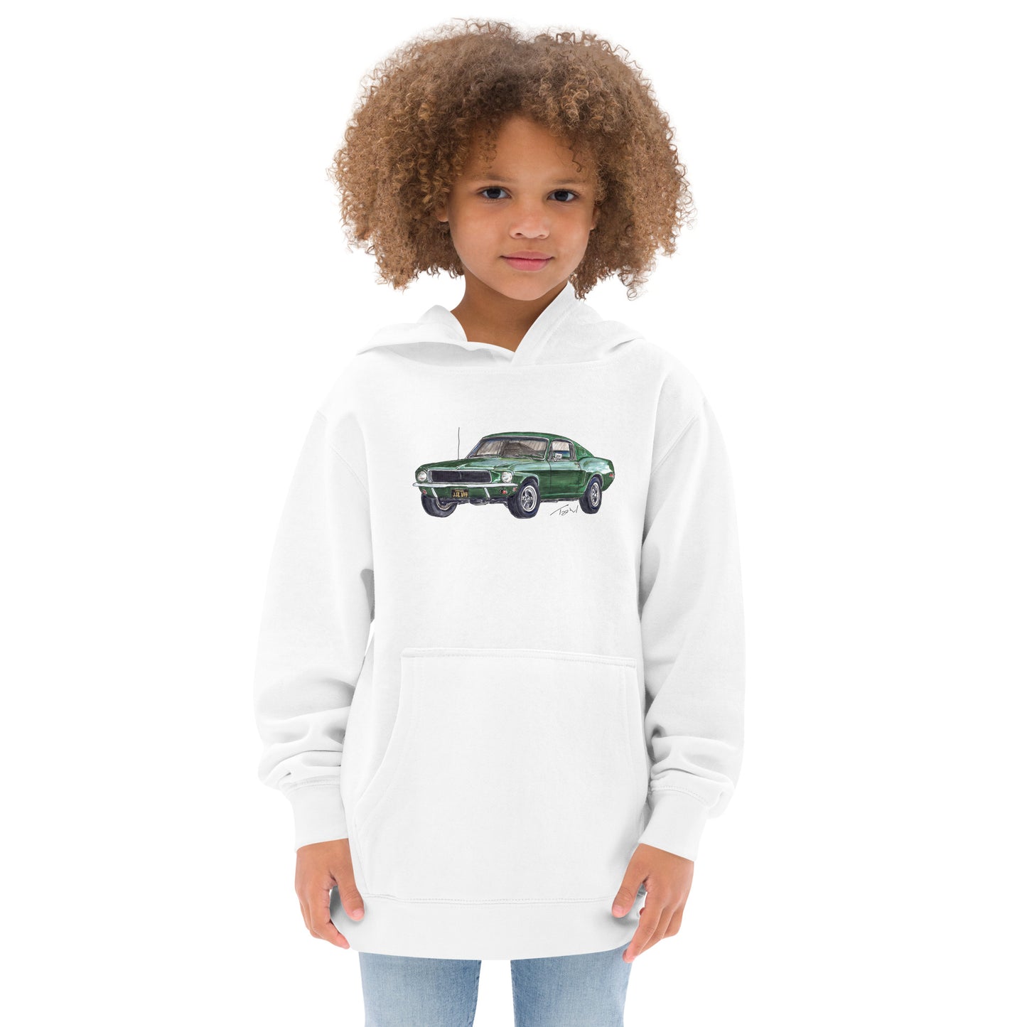 1968 B Mustang GT Green Kids fleece hoodie