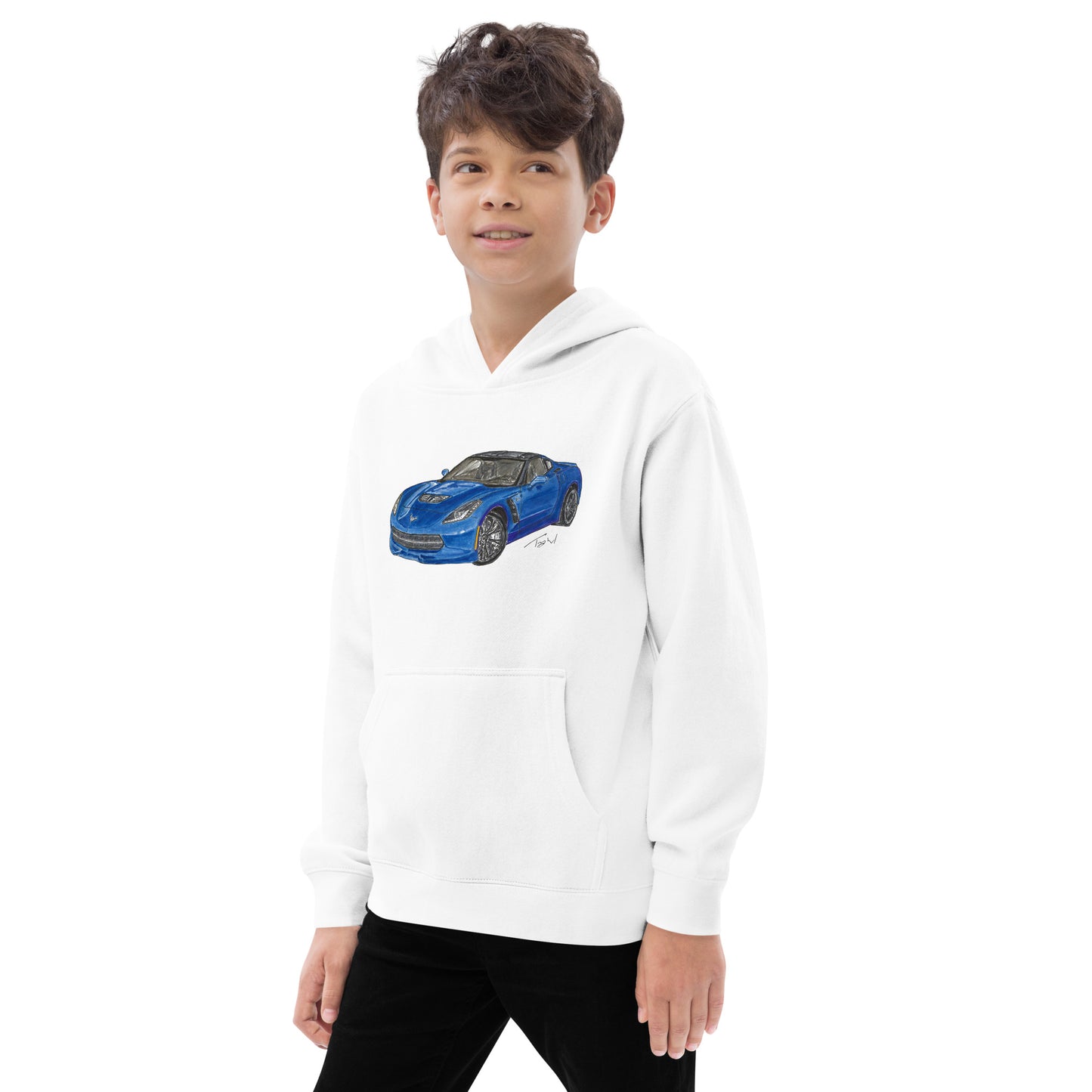 2015 C Stingray Blue Kids fleece hoodie