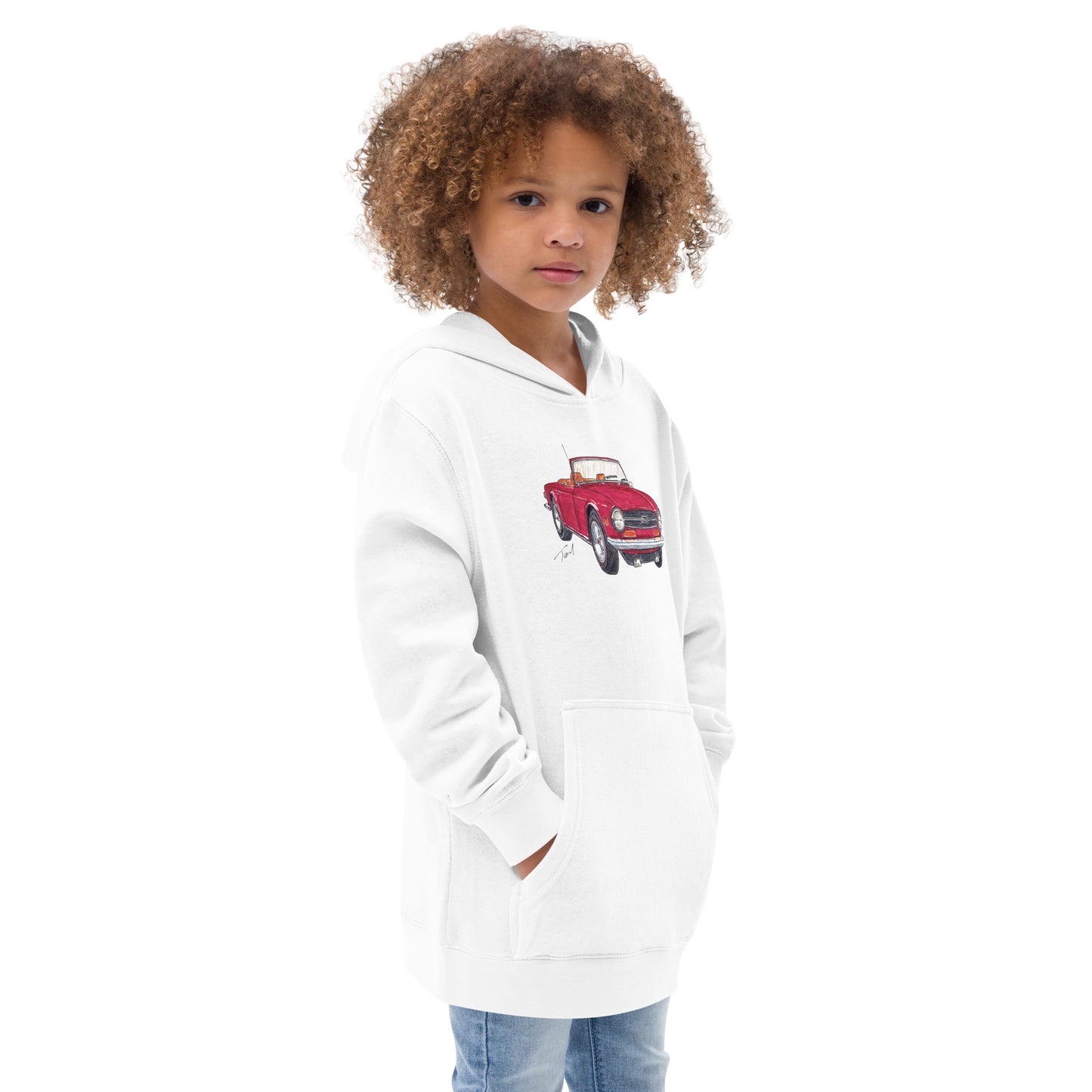 British TR6 Burgundy  Kids fleece hoodie