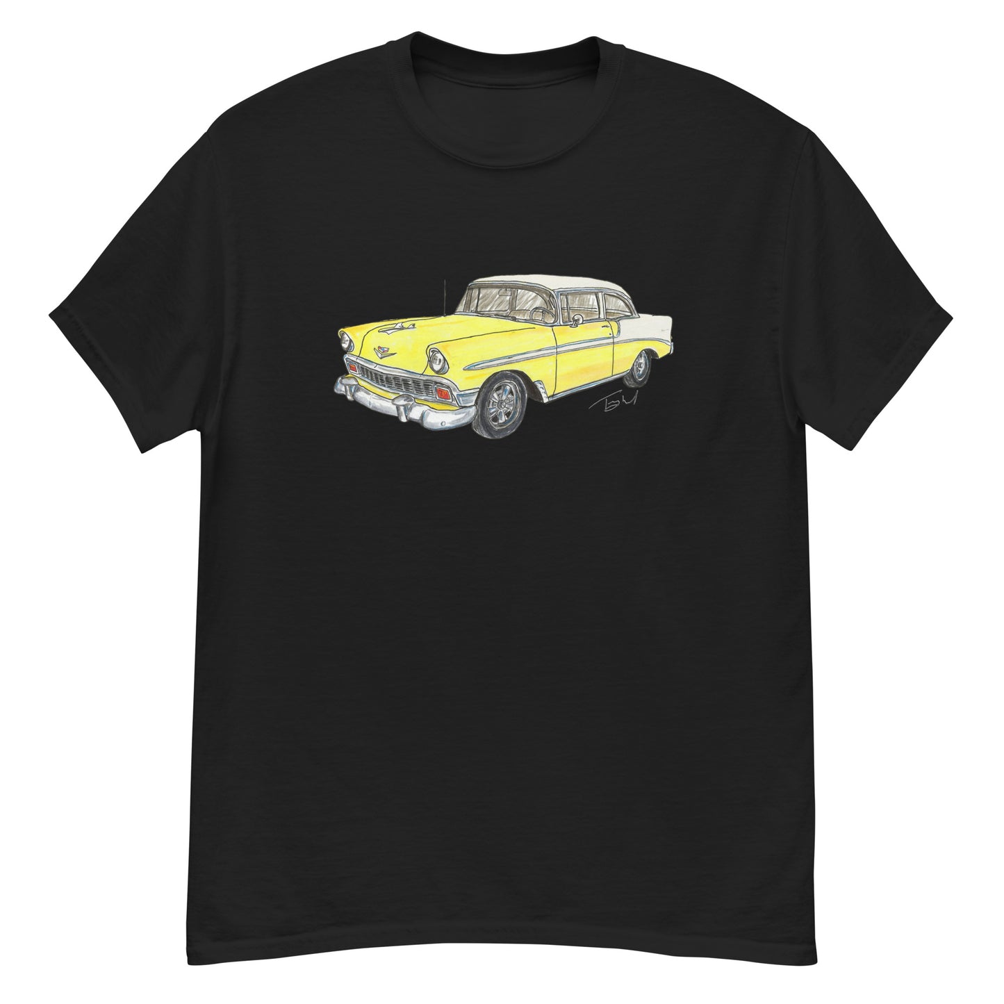 Classic 1956 C 2 Door Post Yellow-White Men's classic tee