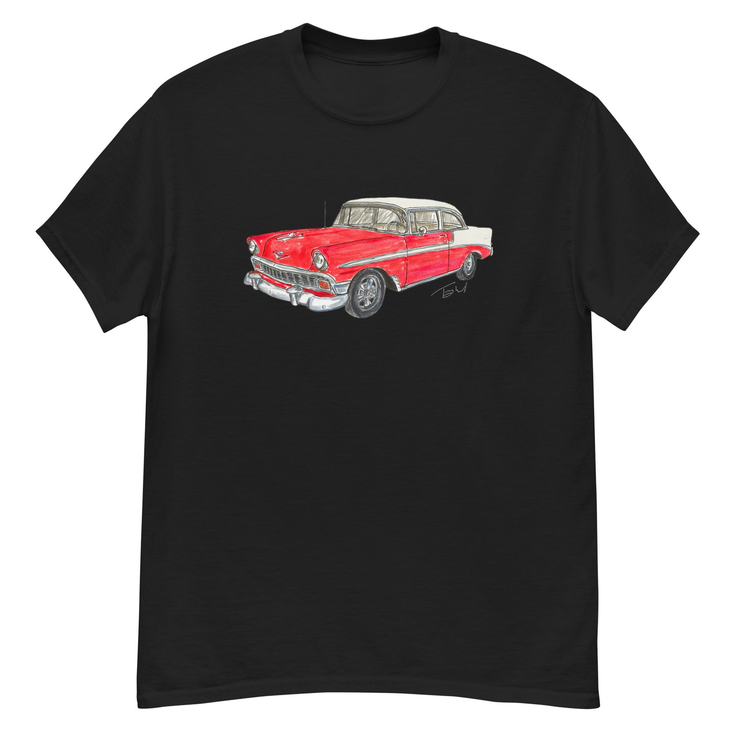 Classic 1956 C 2 Door Post Red-White Men's classic tee