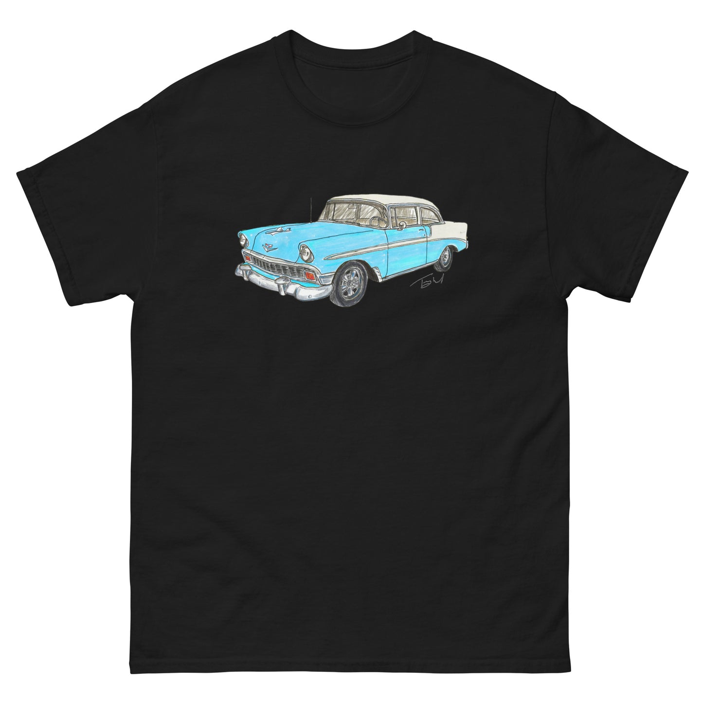 Classic 1956 C 2 Door Post Blue-White Men's classic tee