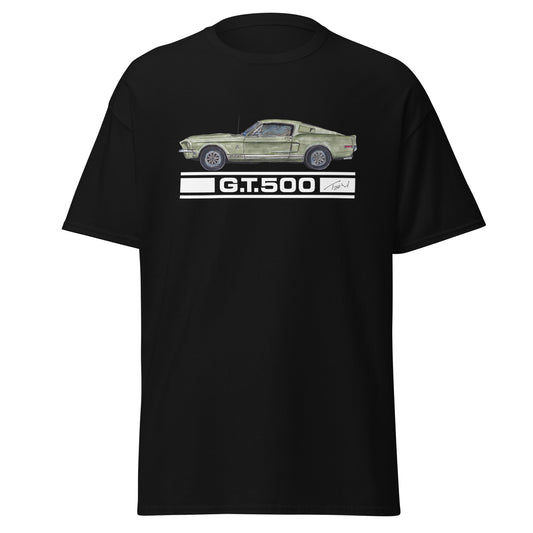 1968 M Shelby GT500 White Decal Men's classic tee