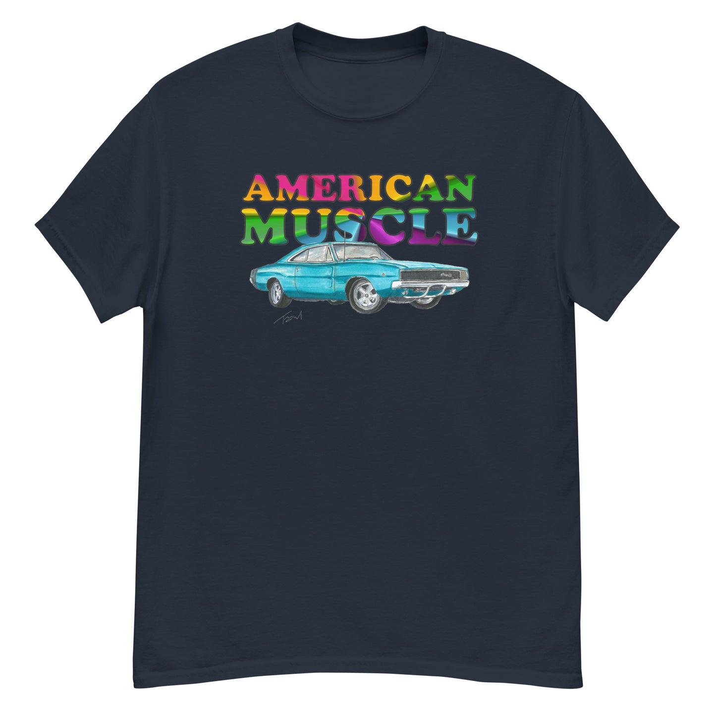 1968 Charger Blue American Muscle Men's classic tee