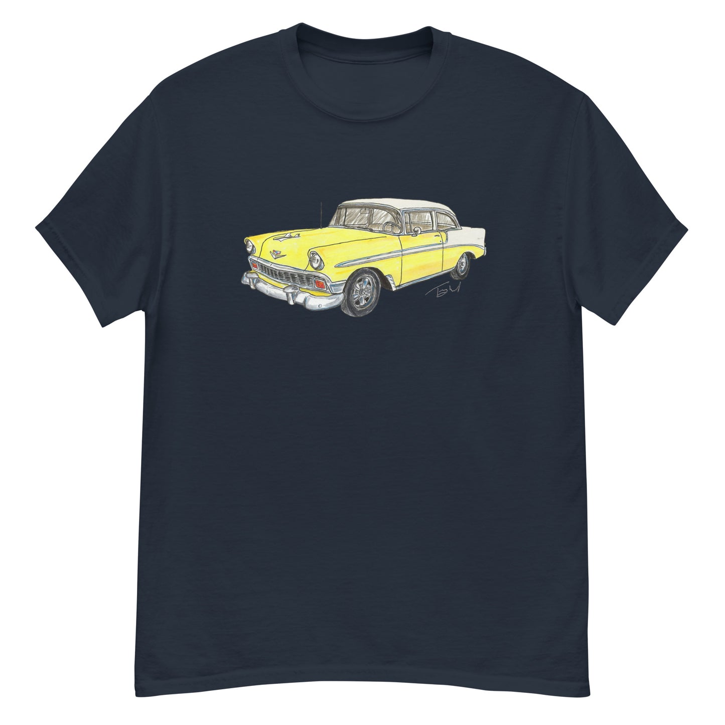 Classic 1956 C 2 Door Post Yellow-White Men's classic tee