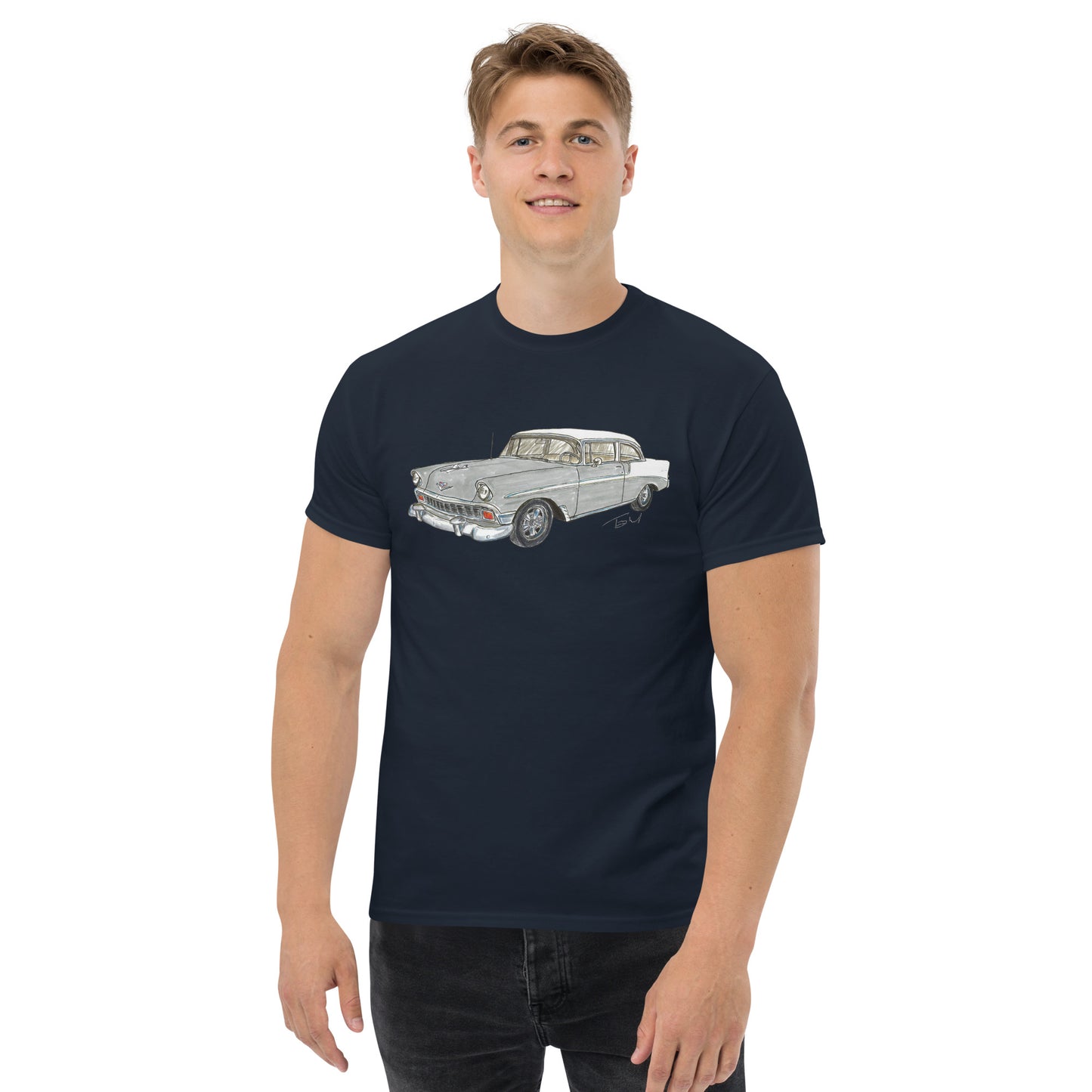 Classic 1956 C 2 Door Post Gray-White Men's classic tee