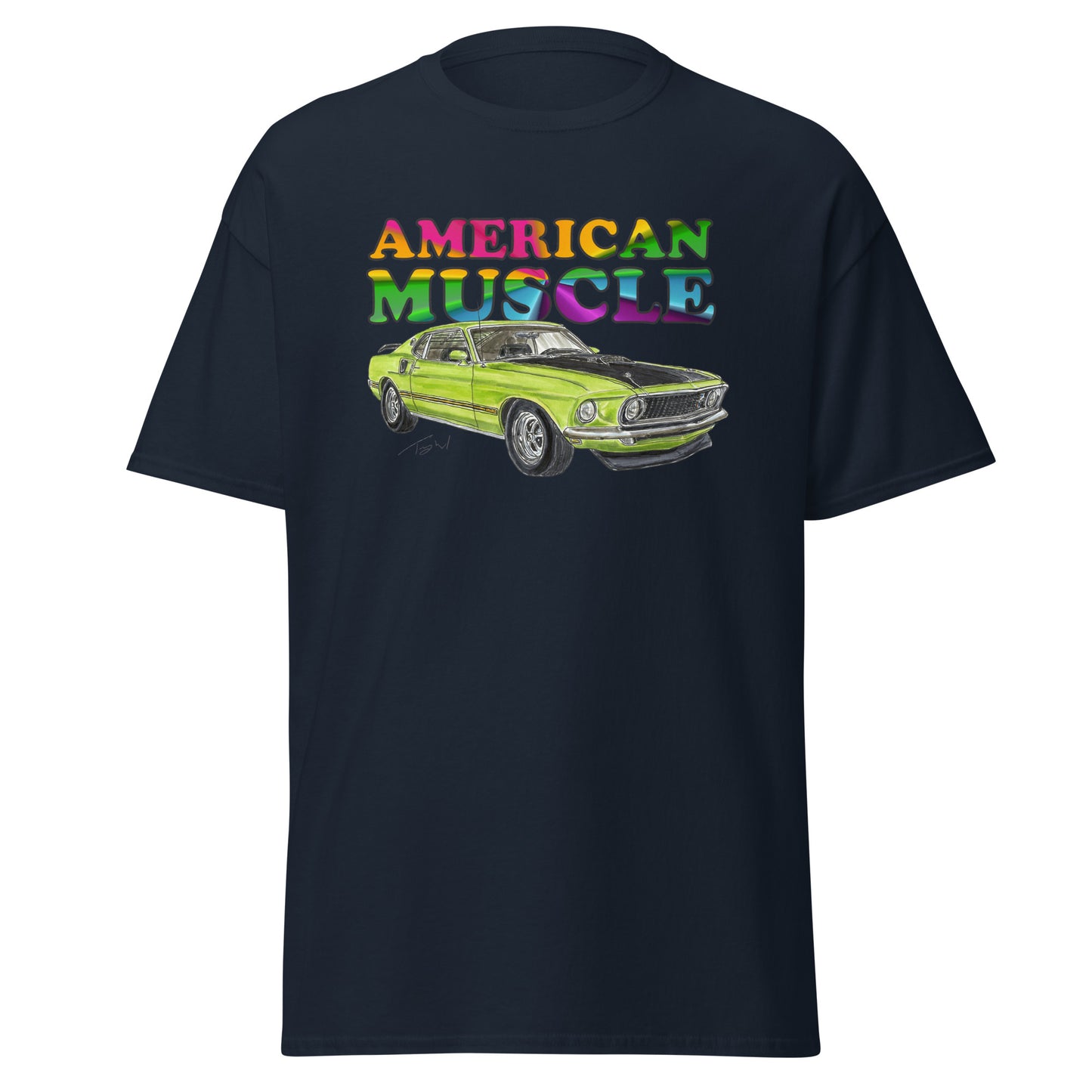 1969 M Mach 1 Green American Muscle Men's classic tee