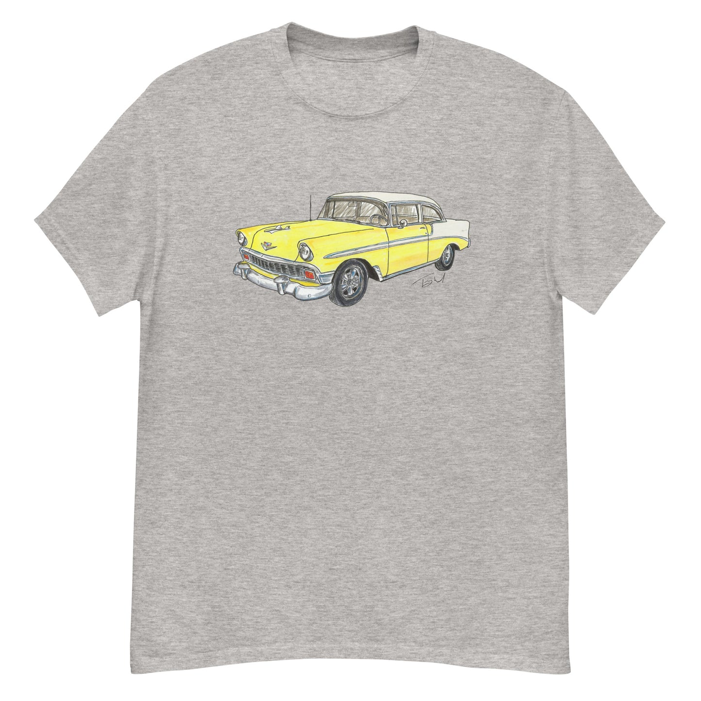 Classic 1956 C 2 Door Post Yellow-White Men's classic tee