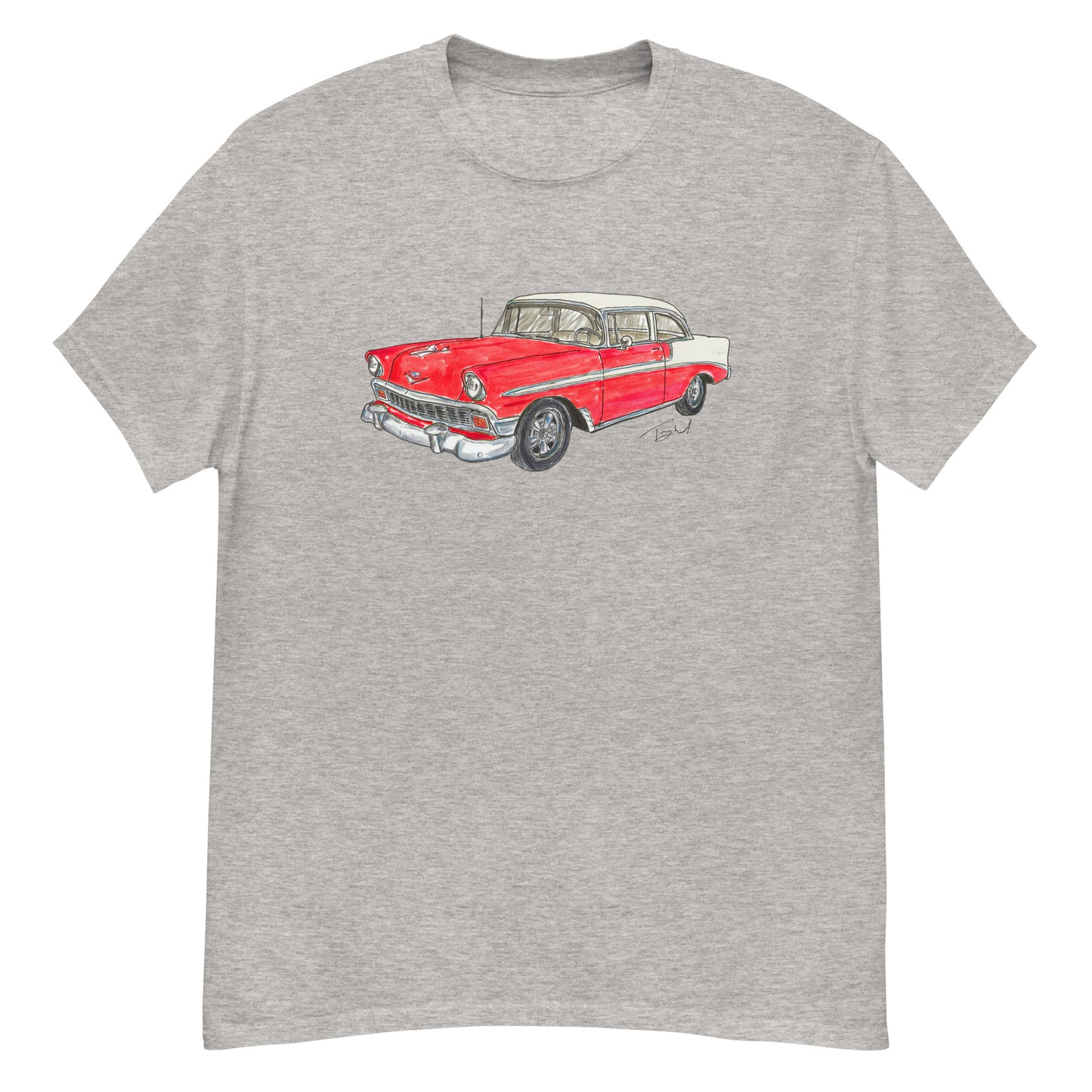 Classic 1956 C 2 Door Post Red-White Men's classic tee