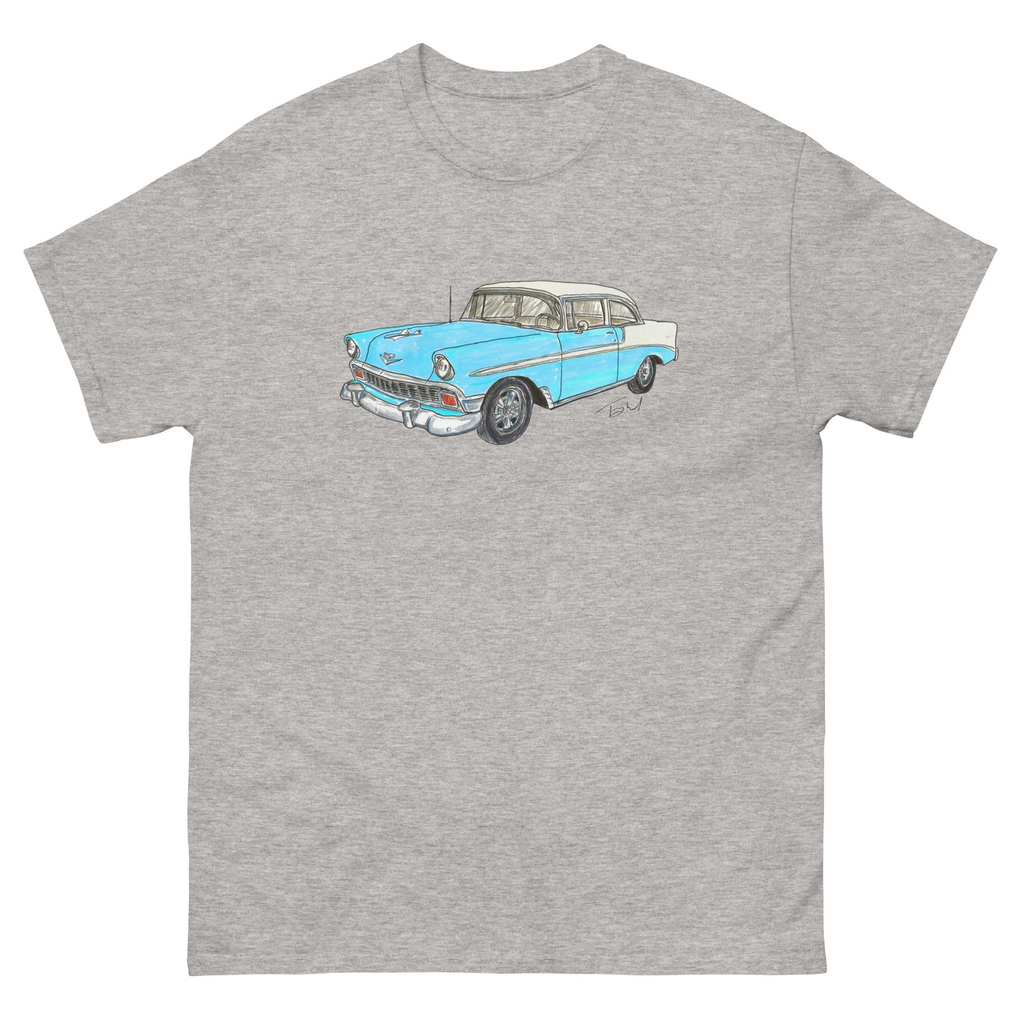 Classic 1956 C 2 Door Post Blue-White Men's classic tee