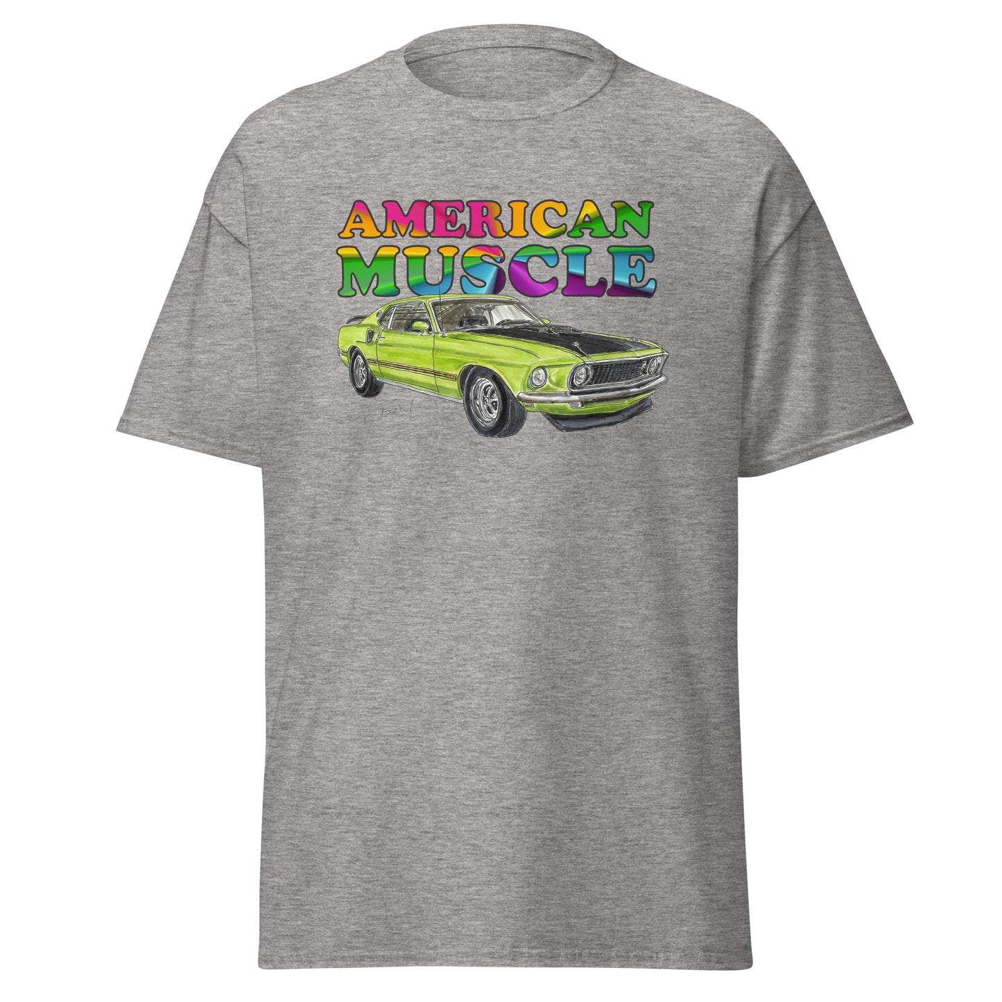 1969 M Mach 1 Green American Muscle Men's classic tee