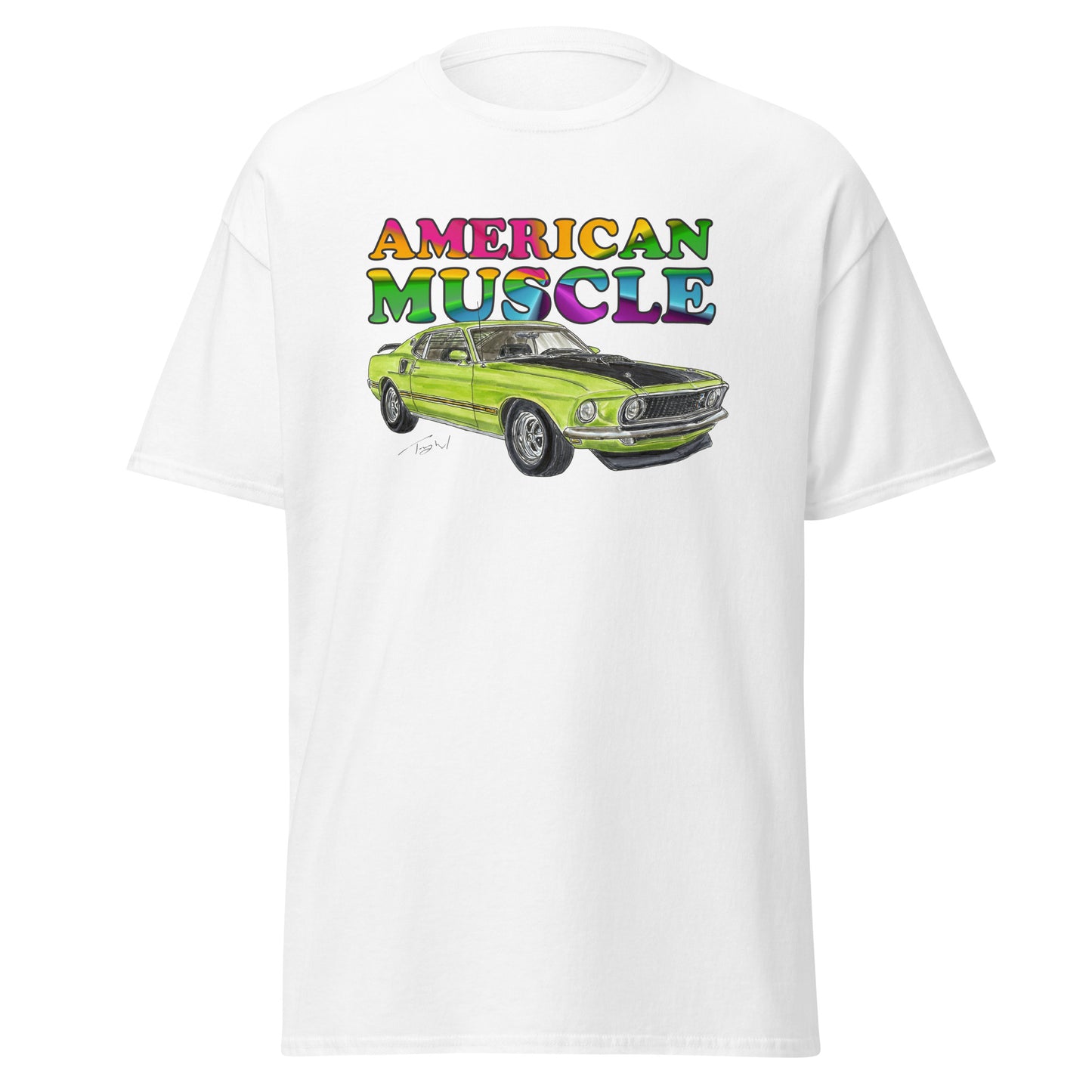 1969 M Mach 1 Green American Muscle Men's classic tee