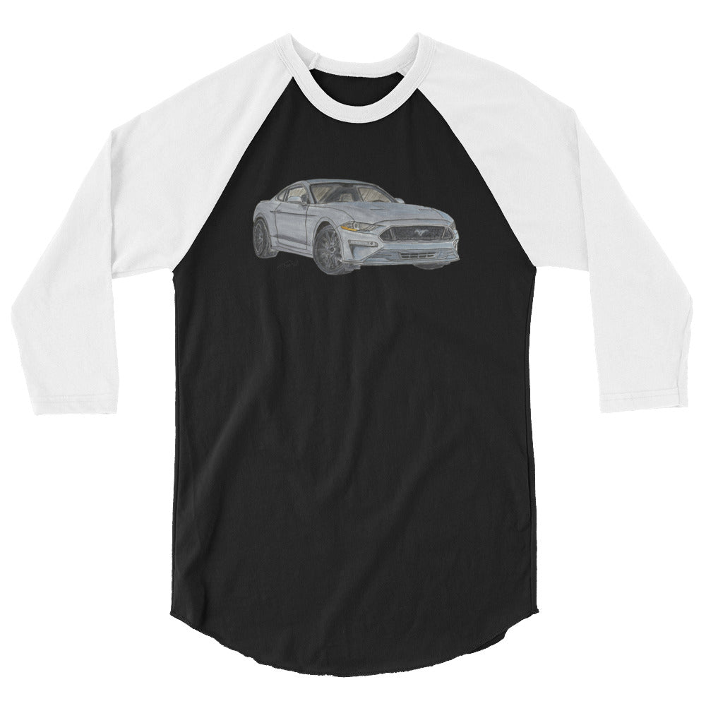 2021 FM GT350 Silver 3/4 sleeve raglan shirt