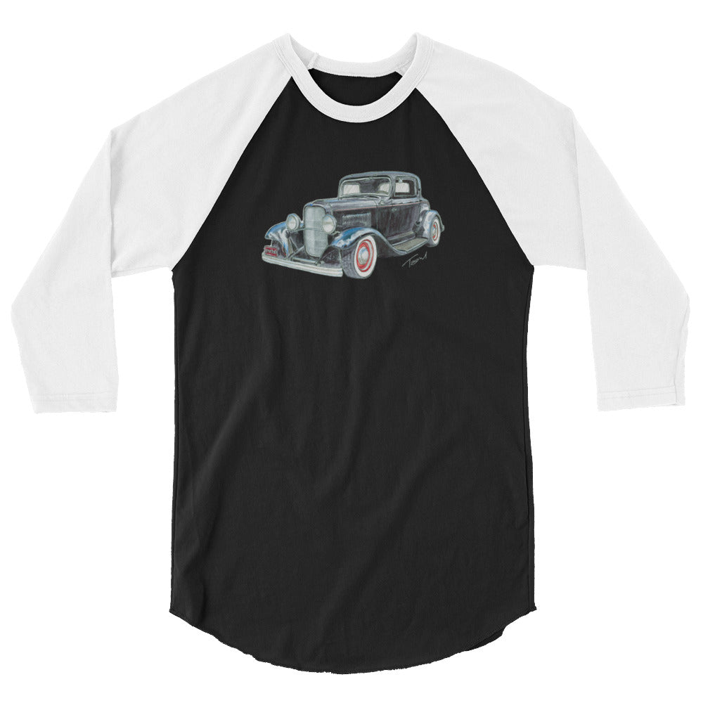 1932 F 3 Window Coupe 3/4 sleeve raglan shirt