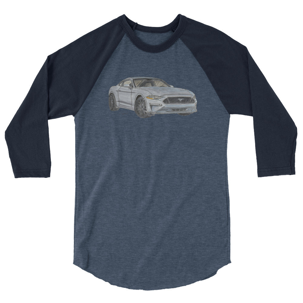 2021 FM GT350 Silver 3/4 sleeve raglan shirt