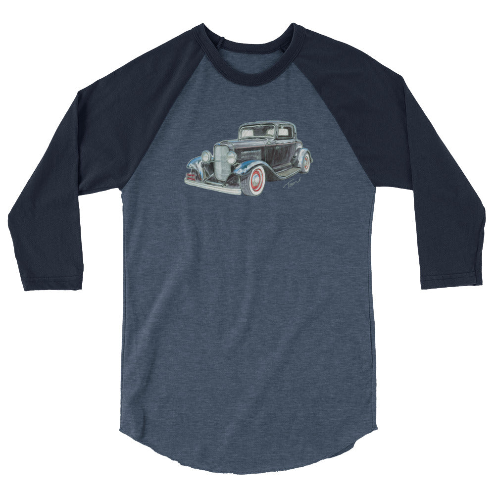 1932 F 3 Window Coupe 3/4 sleeve raglan shirt