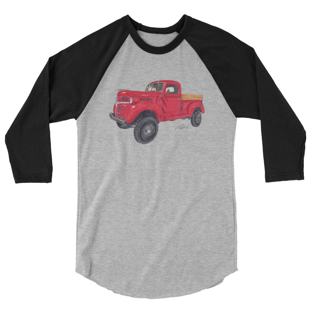 Vintage 1946 D Red Truck 3/4 sleeve raglan shirt