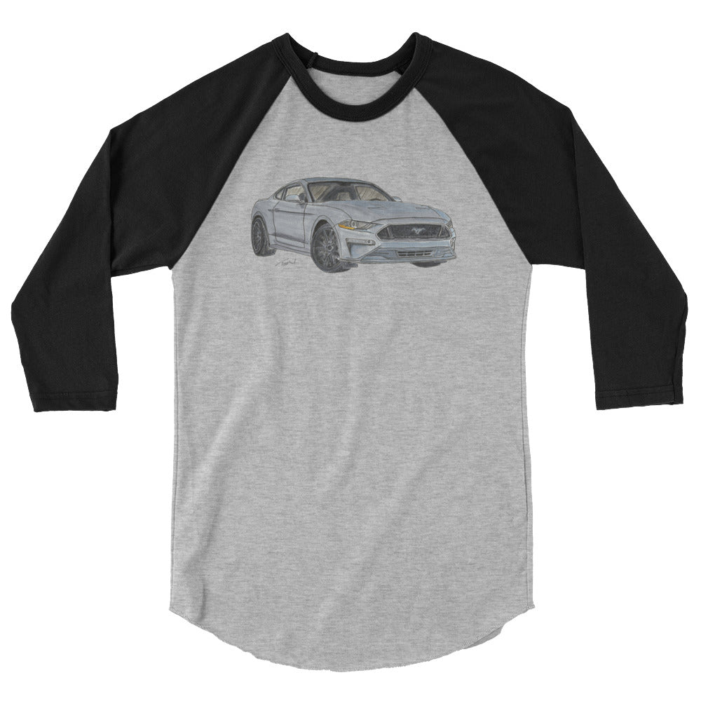 2021 FM GT350 Silver 3/4 sleeve raglan shirt