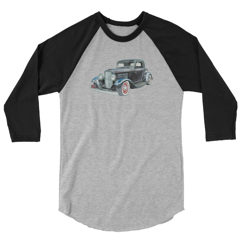 1932 F 3 Window Coupe 3/4 sleeve raglan shirt