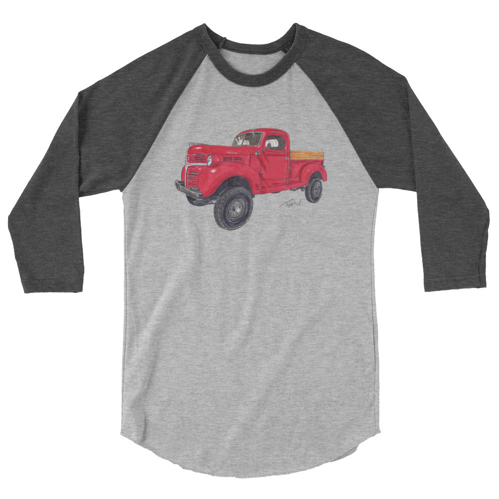 Vintage 1946 D Red Truck 3/4 sleeve raglan shirt