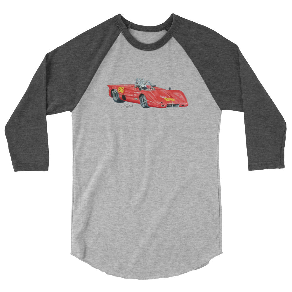 British 1970 McL CAN AM Racecar 3/4 sleeve raglan shirt