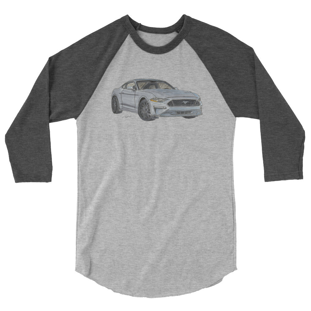 2021 FM GT350 Silver 3/4 sleeve raglan shirt