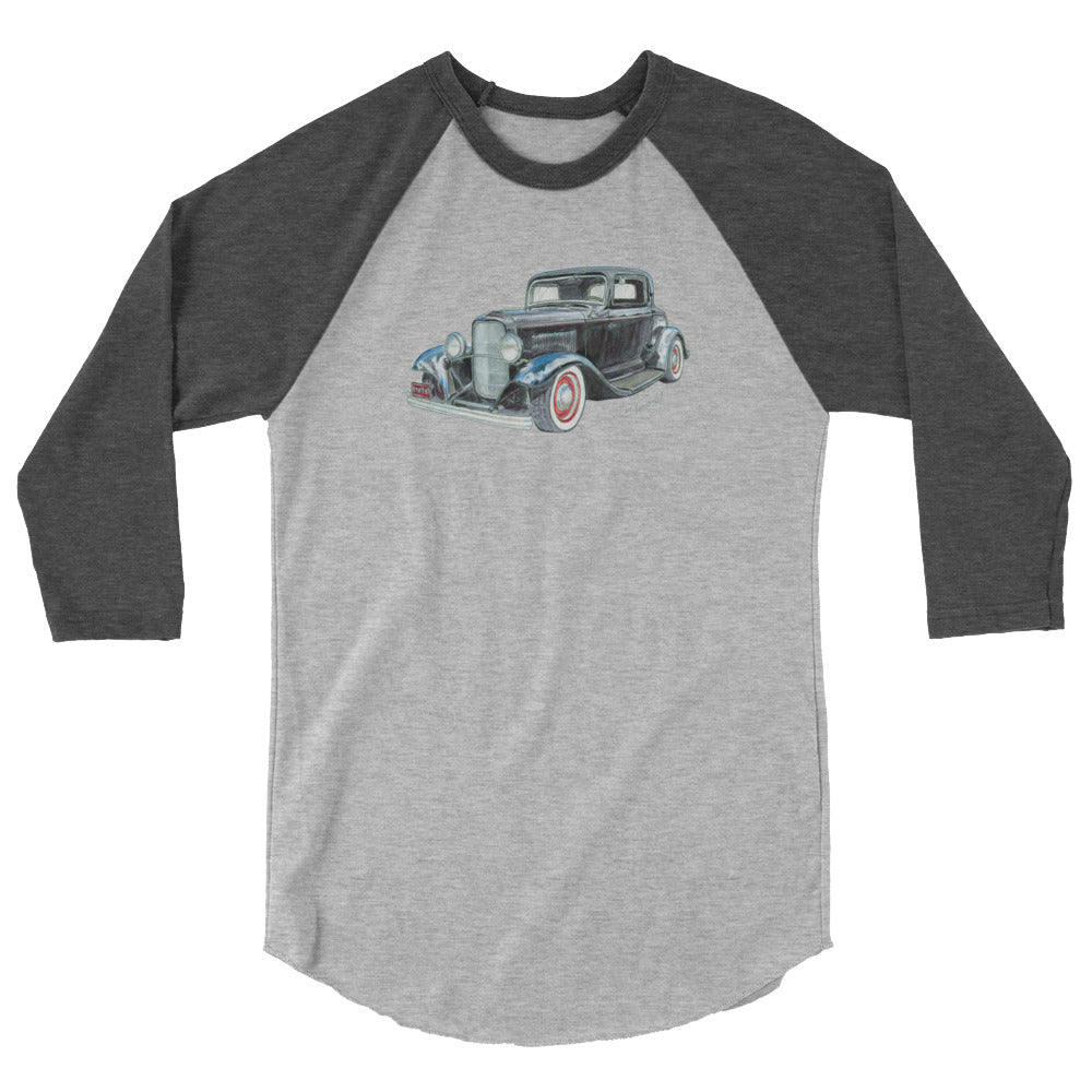 1932 F 3 Window Coupe 3/4 sleeve raglan shirt