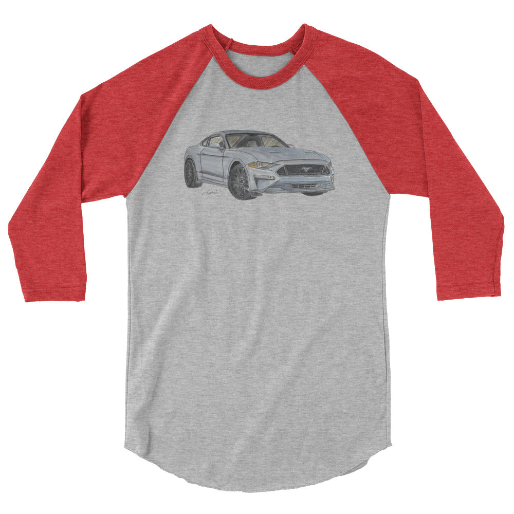 2021 FM GT350 Silver 3/4 sleeve raglan shirt