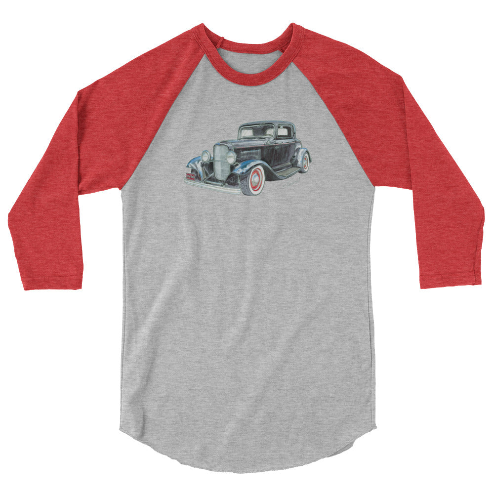 1932 F 3 Window Coupe 3/4 sleeve raglan shirt