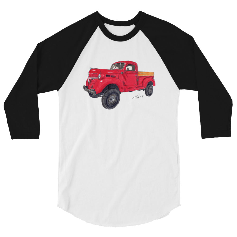 Vintage 1946 D Red Truck 3/4 sleeve raglan shirt