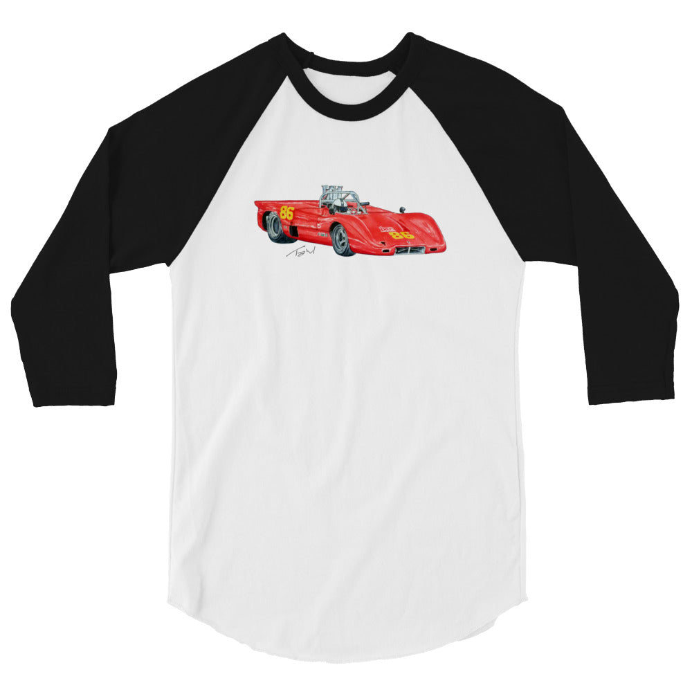 British 1970 McL CAN AM Racecar 3/4 sleeve raglan shirt