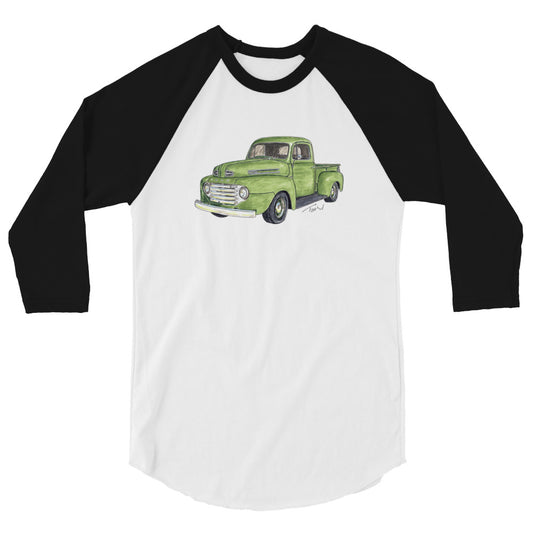 Vintage 1949 F Truck Green 3/4 sleeve raglan shirt