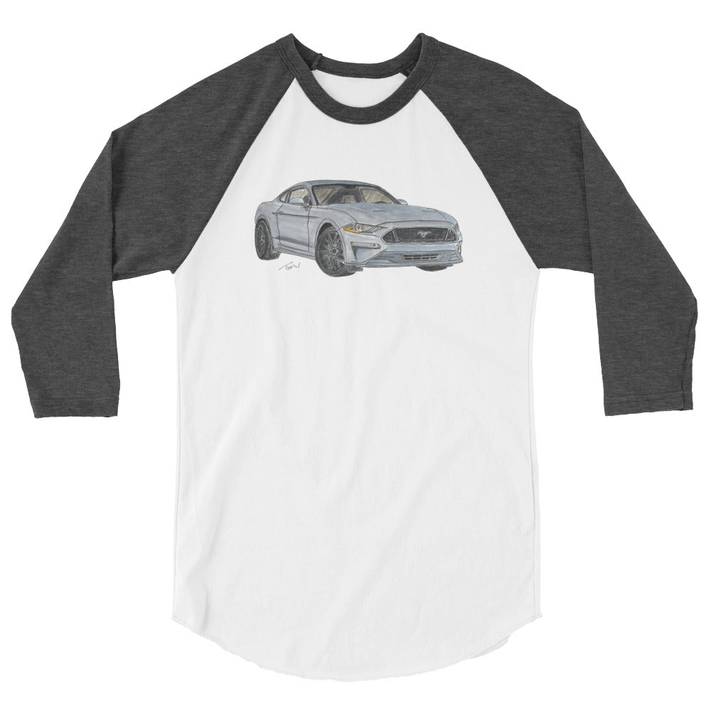 2021 FM GT350 Silver 3/4 sleeve raglan shirt