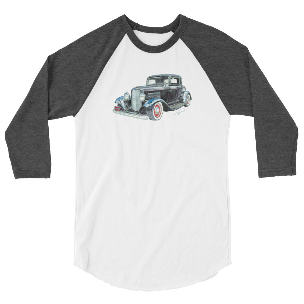 1932 F 3 Window Coupe 3/4 sleeve raglan shirt