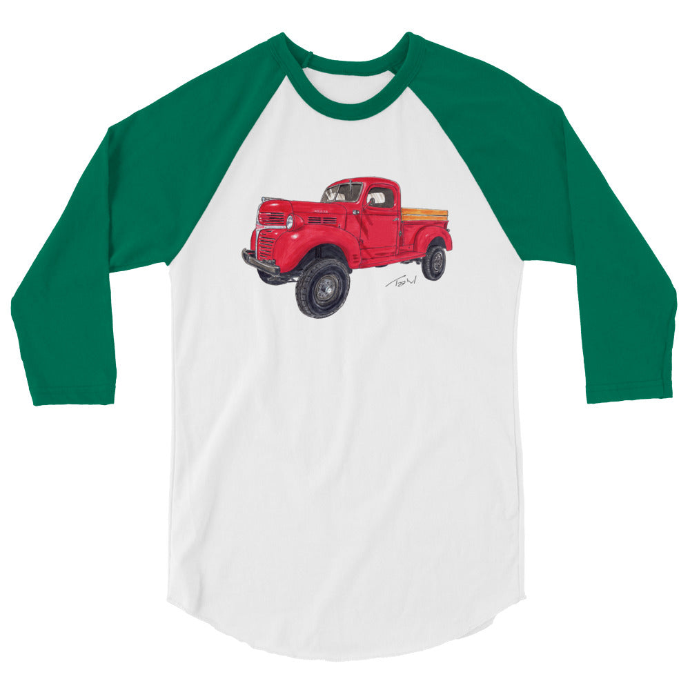 Vintage 1946 D Red Truck 3/4 sleeve raglan shirt