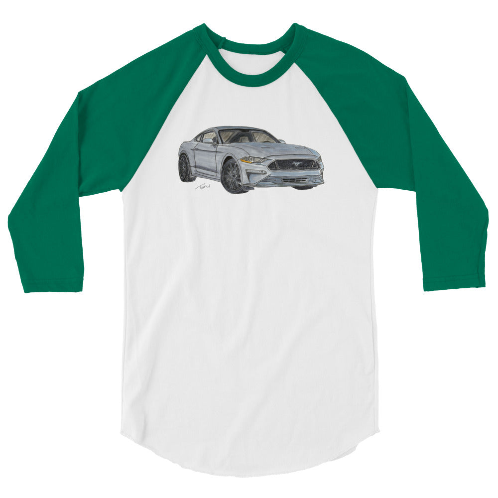 2021 FM GT350 Silver 3/4 sleeve raglan shirt