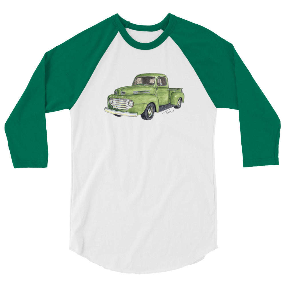 Vintage 1949 F Truck Green 3/4 sleeve raglan shirt