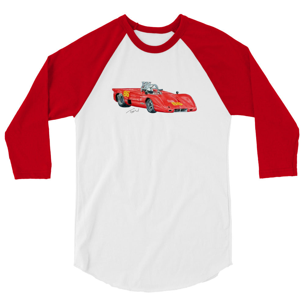 British 1970 McL CAN AM Racecar 3/4 sleeve raglan shirt