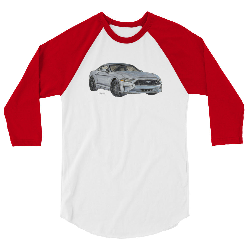 2021 FM GT350 Silver 3/4 sleeve raglan shirt