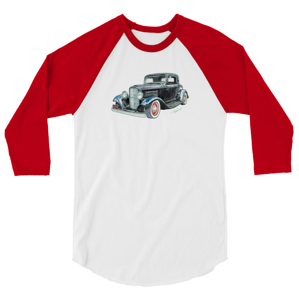 1932 F 3 Window Coupe 3/4 sleeve raglan shirt