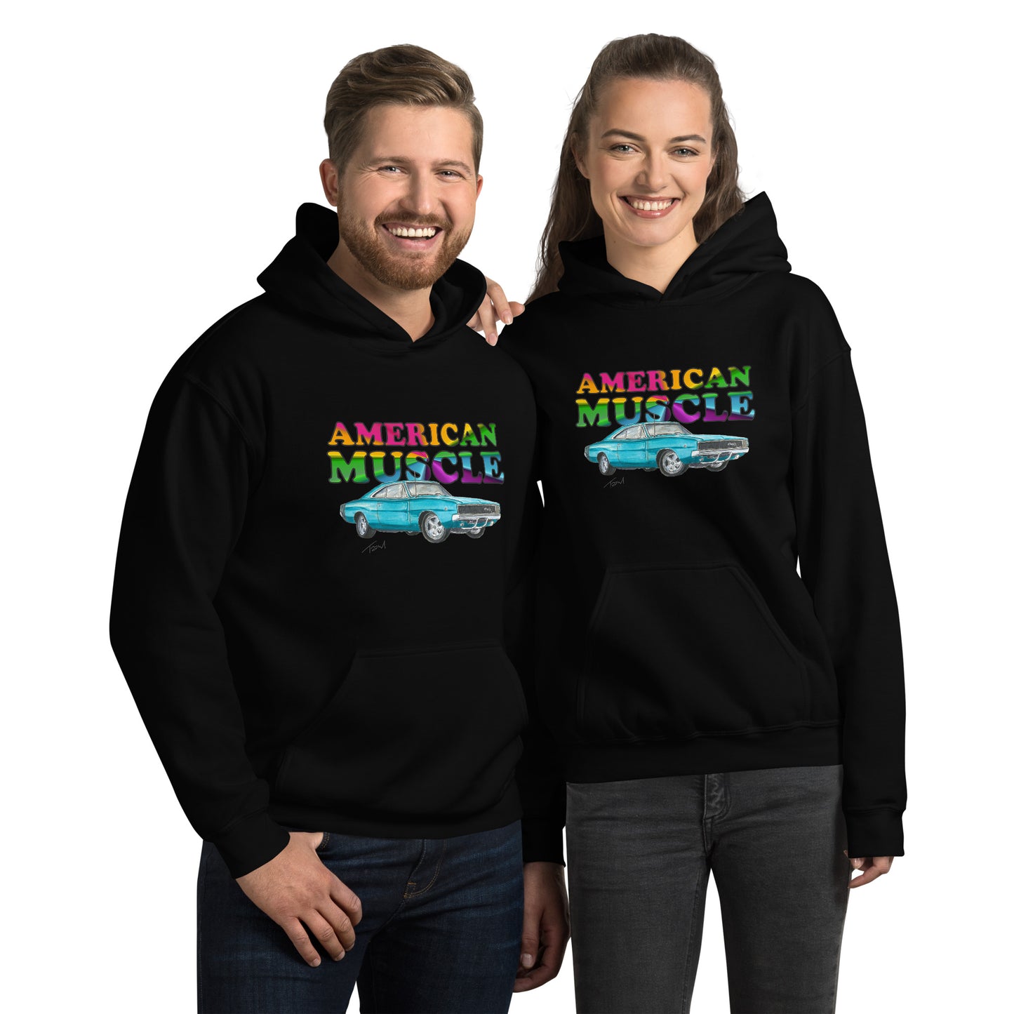 1968 Charger Blue American Muscle Unisex Hoodie