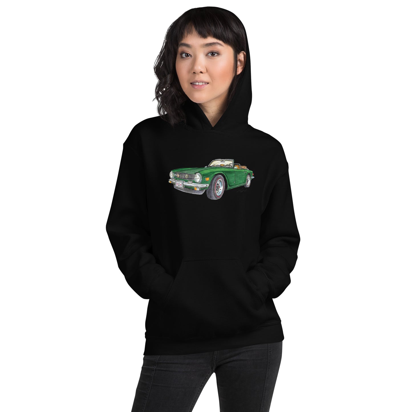 British 1975 T TR6 Green Unisex Hoodie