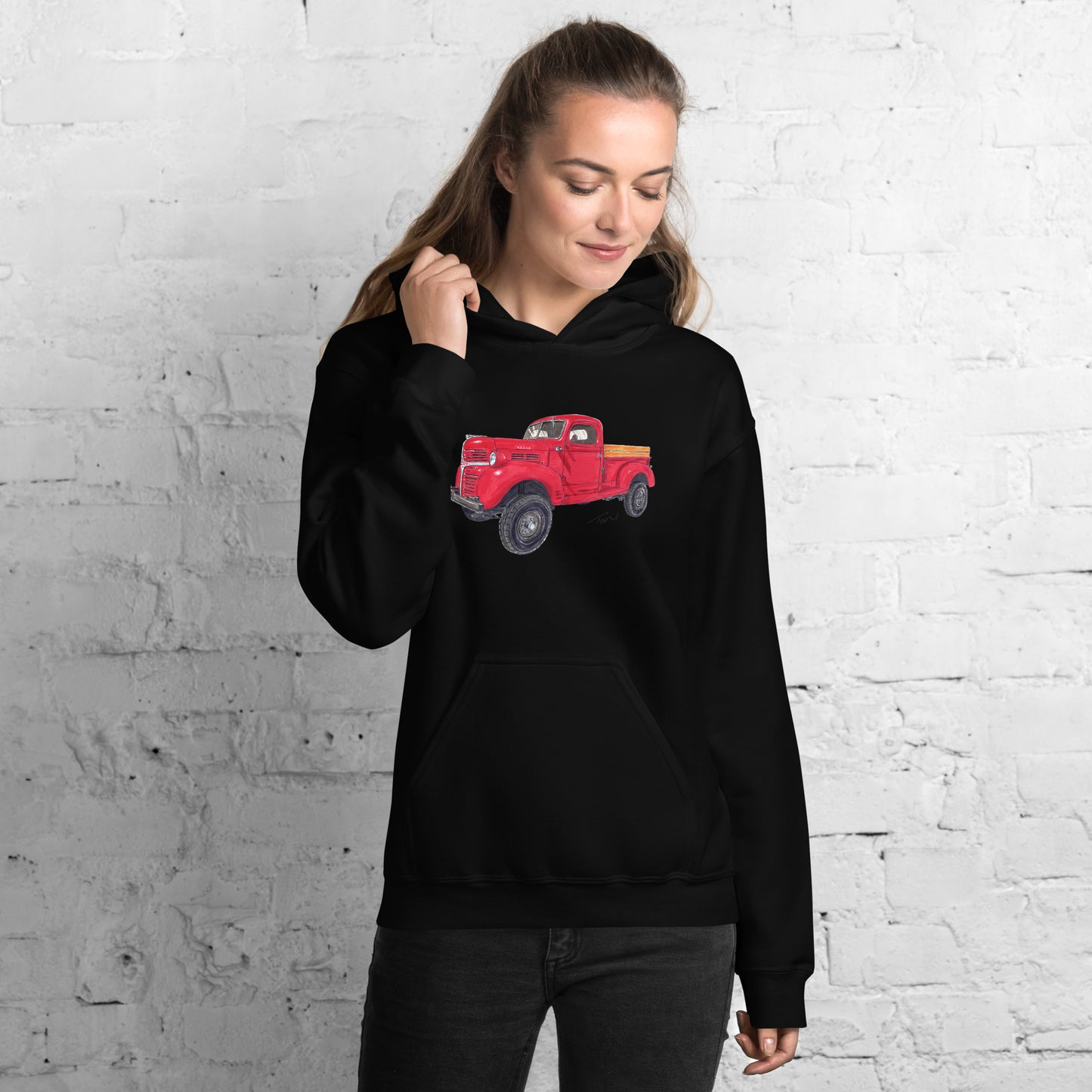 Vintage 1946 D Red Truck Unisex Hoodie